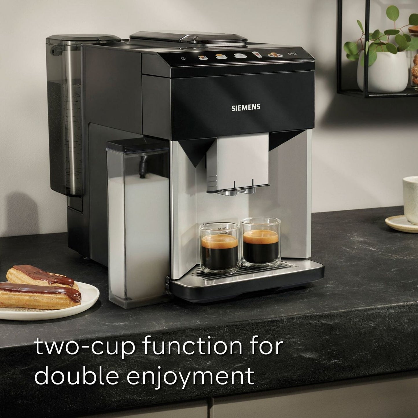 TQ513GB1 EQ500 Bean to Cup Fully Automatic Coffee Machine - Black & Stainless Steel